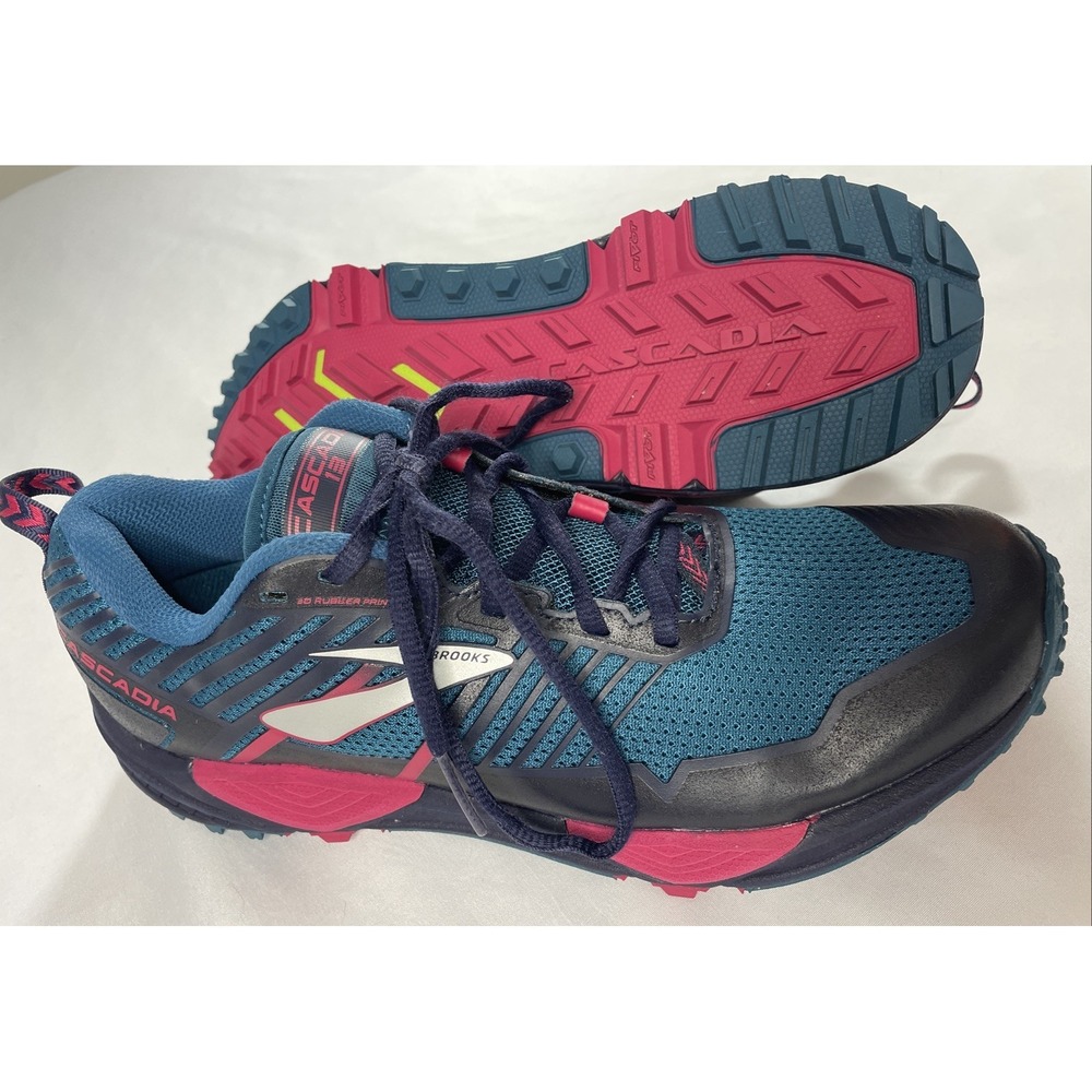 Brooks Cascadia 13 Trail Running Shoes Women's Size 9.5 Blue/Pink 1202741B449